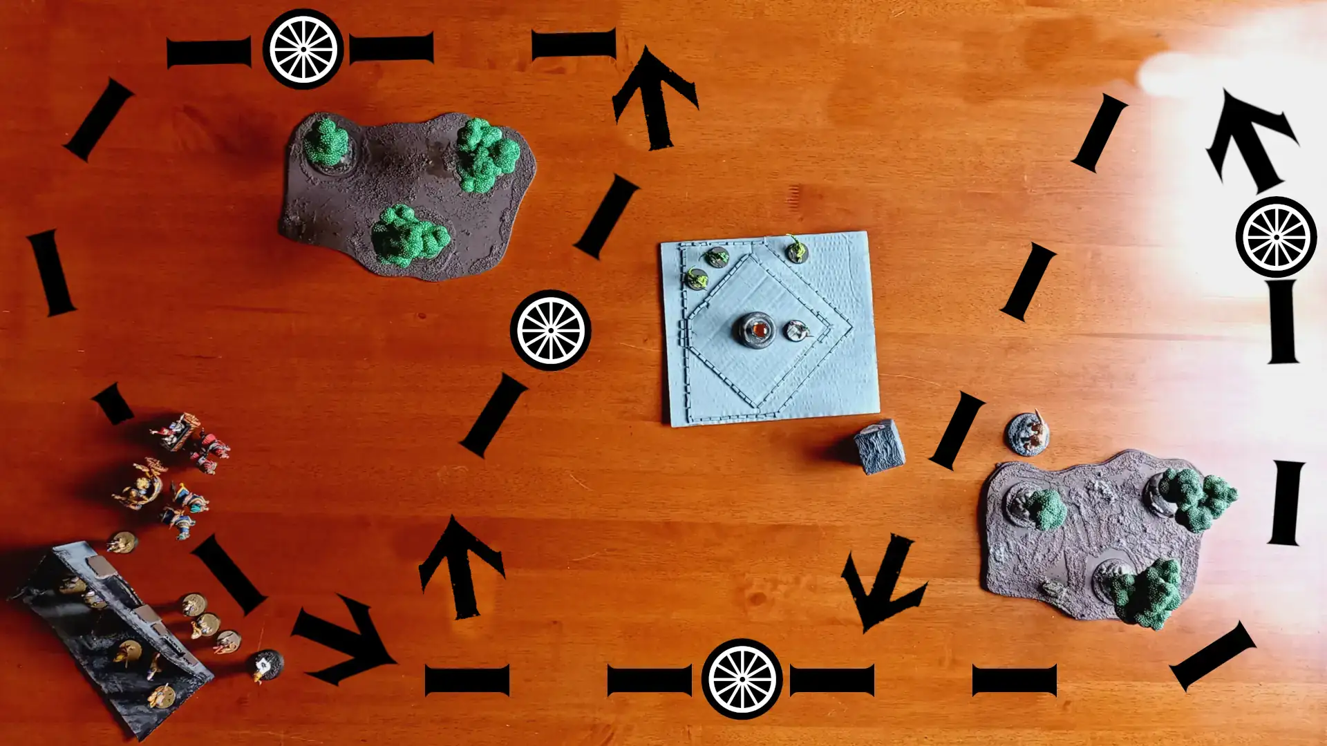 Race track featuring several Artefacts of Power to pick up along the way.